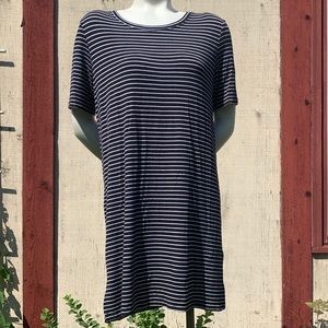 Striped Short Sleeve T Shirt Dress H & M